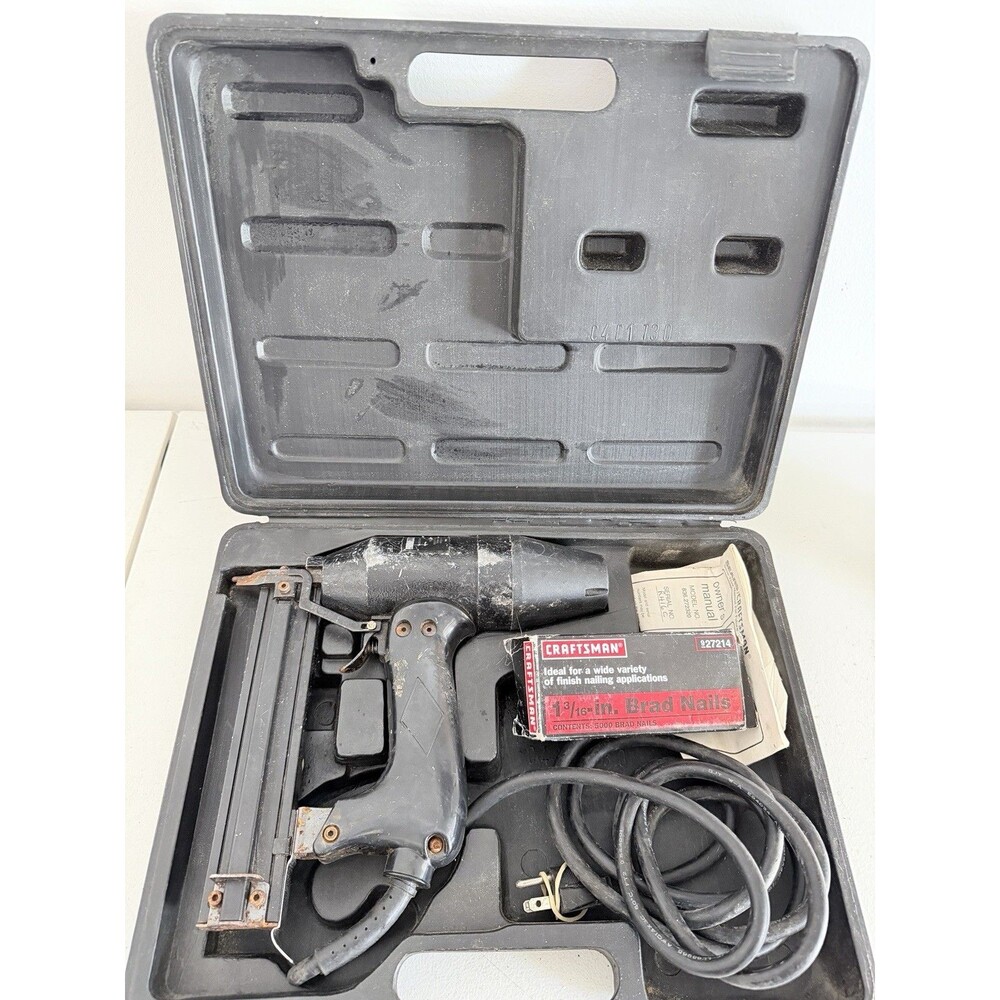 VGC Sears Craftsman Industrial Electric Brad Nailer W/Hardshell Case *Works*
